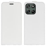 Motorola Moto G67 Power Vertikal Flip Etui med Kortholder - Hvid