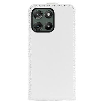 Motorola Moto G67 Power Vertikal Flip Etui med Kortholder - Hvid