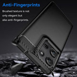 Motorola Moto G75 Børstet TPU Cover - Karbonfiber - Sort