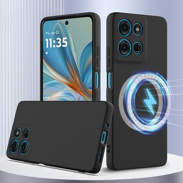 Motorola Moto G75 Liquid Silikone Cover - MagSafe Kompatibel - Sort