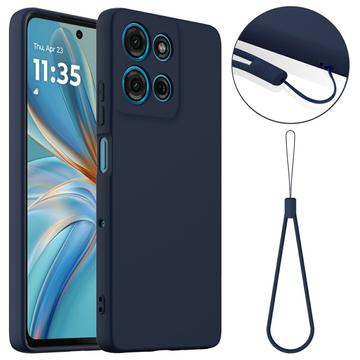 Motorola Moto G75 Liquid Silikone Cover - MagSafe Kompatibel - Mørkeblå