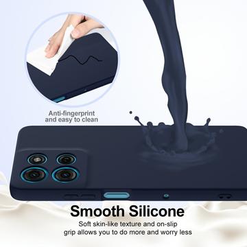 Motorola Moto G75 Liquid Silikone Cover - MagSafe Kompatibel - Mørkeblå