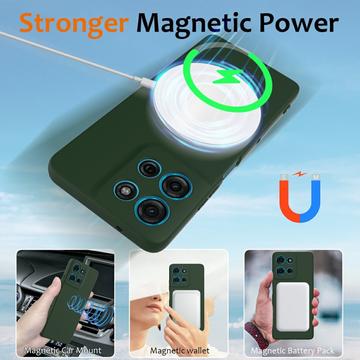 Motorola Moto G75 Liquid Silikone Cover - MagSafe Kompatibel - Mørkegrøn