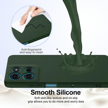 Motorola Moto G75 Liquid Silikone Cover - MagSafe Kompatibel - Mørkegrøn