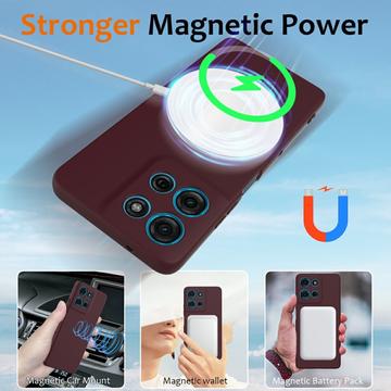 Motorola Moto G75 Liquid Silikone Cover - MagSafe Kompatibel - Vinrød