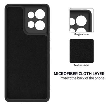 Motorola Moto G75 Flydende silikone cover med håndrem - sort
