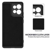 Motorola Moto G75 Flydende silikone cover med håndrem - sort