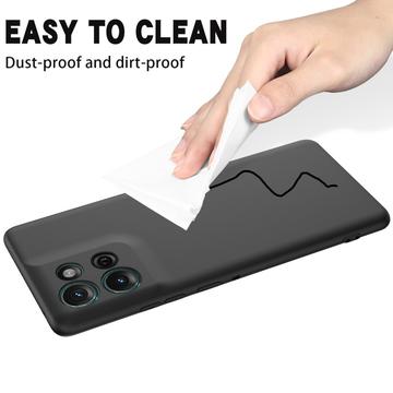 Motorola Moto G75 Flydende silikone cover med håndrem - sort