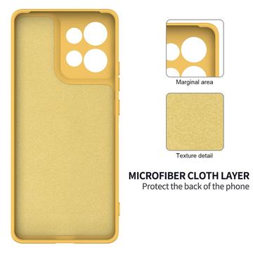 Motorola Moto G75 Flydende silikone cover med håndrem - gul