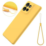 Motorola Moto G75 Flydende silikone cover med håndrem - gul
