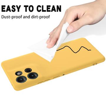 Motorola Moto G75 Flydende silikone cover med håndrem - gul