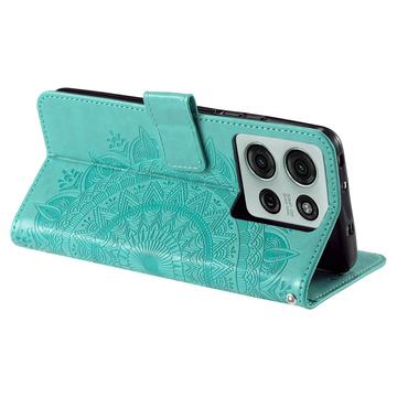 Motorola Moto G75 Mandala Series Etui med Pung - Grøn