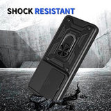 Motorola Moto G77/G67 Roterende Ring Hybrid Cover med Kameraskjold - Sort