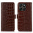 Motorola Moto G77/G67 Crocodile Series Læderpung med RFID - Brun