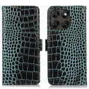 Motorola Moto G77/G67 Crocodile Series Læderpung med RFID - Grøn