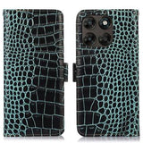 Motorola Moto G77/G67 Crocodile Series Læderpung med RFID - Grøn
