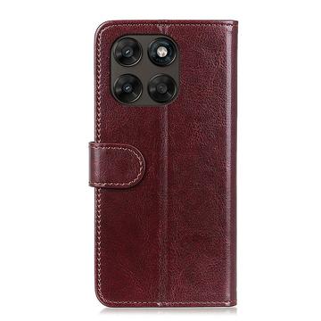 Motorola Moto G77/G67 Pung Etui med Stativ - Brun