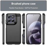 Motorola Moto G77/G67 Børstet TPU Cover - Karbonfiber - Sort