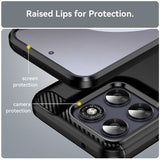 Motorola Moto G77/G67 Børstet TPU Cover - Karbonfiber - Sort