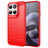 Motorola Moto G77/G67 Børstet TPU Cover - Karbonfiber - rød