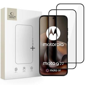 Motorola Moto G77/G67 Tech-Protect Glass Fit+ Skærmbeskyttelse Hærdet Glas - 2 stk. - Sort