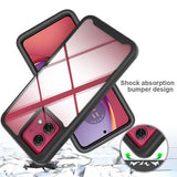Motorola Moto G84 360 Beskyttelse Cover - Rød / Klar