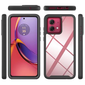 Motorola Moto G84 360 Beskyttelse Cover - Rød / Klar