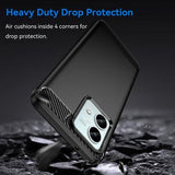 Motorola Moto G84 Børstet TPU Cover - Karbonfiber - Sort