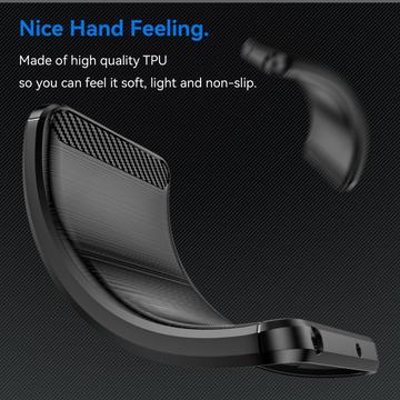 Motorola Moto G84 Børstet TPU Cover - Karbonfiber - Sort