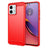Motorola Moto G84 Børstet TPU Cover - Karbonfiber - Rød