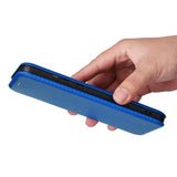 Motorola Moto G84 Flip Cover - Karbonfiber - Blå