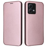 Motorola Moto G84 Flip Cover - Karbonfiber - Rødguld