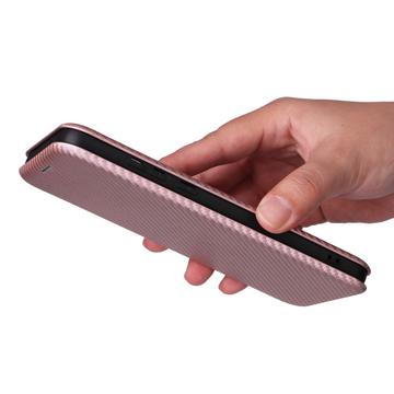 Motorola Moto G84 Flip Cover - Karbonfiber - Rødguld