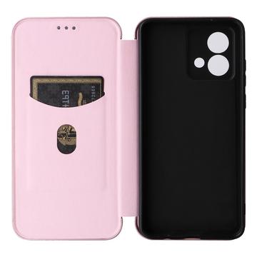 Motorola Moto G84 Flip Cover - Karbonfiber - Rødguld