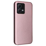 Motorola Moto G84 Flip Cover - Karbonfiber - Rødguld