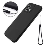 Motorola Moto G84 Liquid Silikone Cover med Strop - Sort