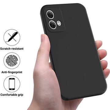 Motorola Moto G84 Liquid Silikone Cover med Strop - Sort
