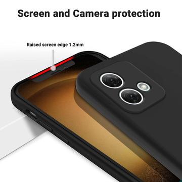 Motorola Moto G84 Liquid Silikone Cover med Strop - Sort