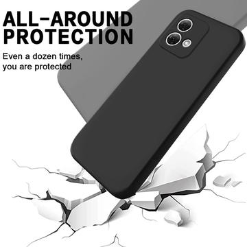 Motorola Moto G84 Liquid Silikone Cover med Strop - Sort