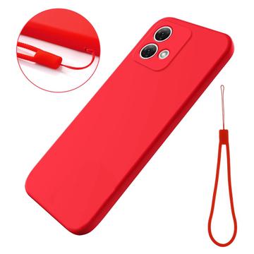 Motorola Moto G84 Liquid Silikone Cover med Strop - Rød