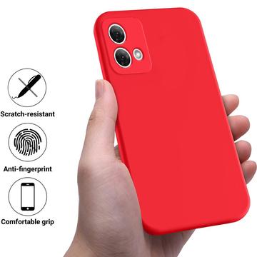 Motorola Moto G84 Liquid Silikone Cover med Strop - Rød