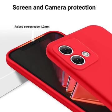 Motorola Moto G84 Liquid Silikone Cover med Strop - Rød