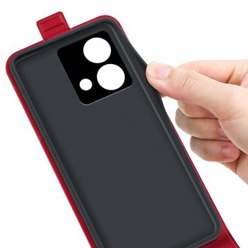 Motorola Moto G84 Vertikal Flip Taske med Kortholder - Rød