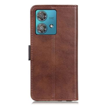 Motorola Moto G84 Pung Cover med Magnetisk Lukning - Brun