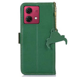 Motorola Moto G84 Læderpung med RFID - Grøn