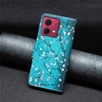Motorola Moto G84 Wonder Series Pung - Hvid Blomster