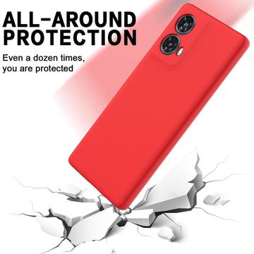 Motorola Moto G85/S50 Neo Liquid Silikone Cover med Strop - Rød