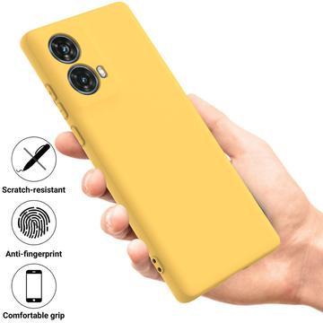 Motorola Moto G85/S50 Neo Liquid Silikone Cover med Strop - Gul