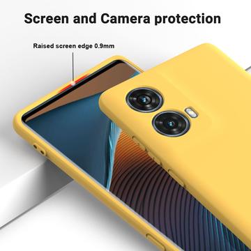 Motorola Moto G85/S50 Neo Liquid Silikone Cover med Strop - Gul