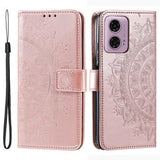 Motorola Moto G85/S50 Neo Mandala Series Etui med Pung - Rødguld